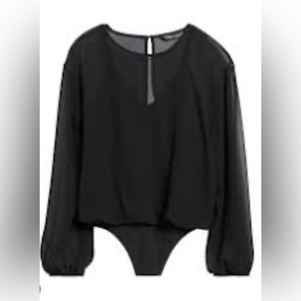 Banana republic SHEER BALLOON-SLEEVE THONG BODYSUIT